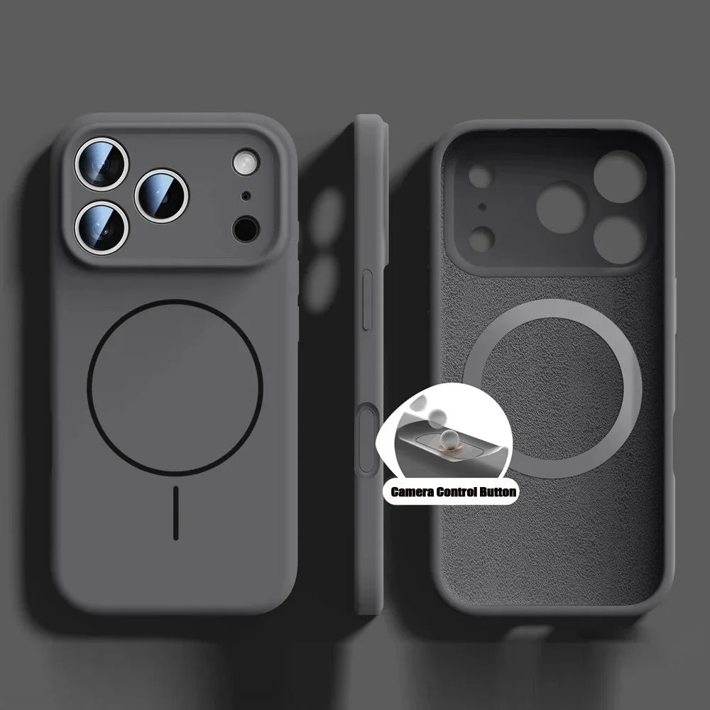 Nueva funda magnética de silicona líquida para iPhone 17 16 15 14 13 12 Pro Max 16 Plus Air fundas suave Original para iPhone 17 16 Pro Max funda para iphone 17 pro max