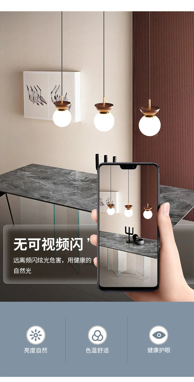 Lámparas para sala de estar, luz Led de techo para puerta de entrada japonesa, pasillo de aire, balcón nórdico, bola redonda