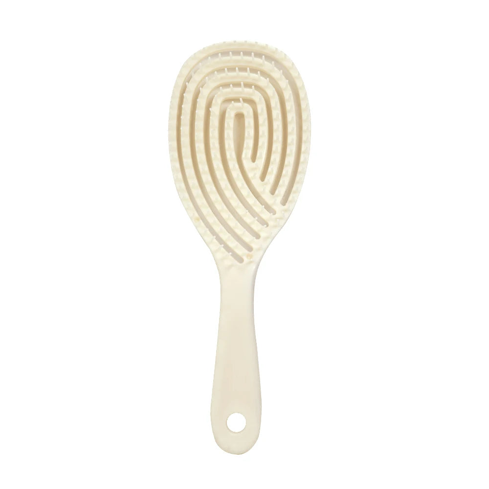 Cepillo para el cabello hueco: peine para masaje del cuero cabelludo de secado rápido para cabello rizado/húmedo, herramienta para desenredar y peinar