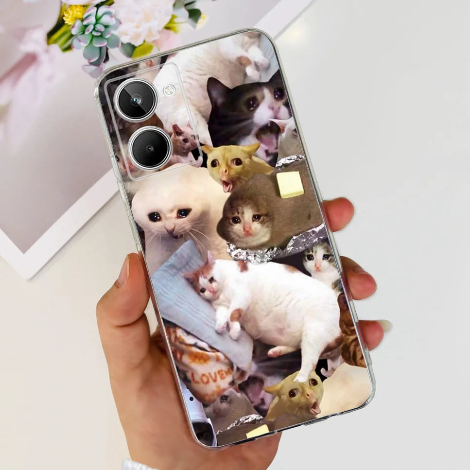 Para Realme 10 4G RMX3630 funda de teléfono suave de silicona TPU a prueba de golpes para Realme 10 funda protectora trasera con diseño de dibujos animados bonitos