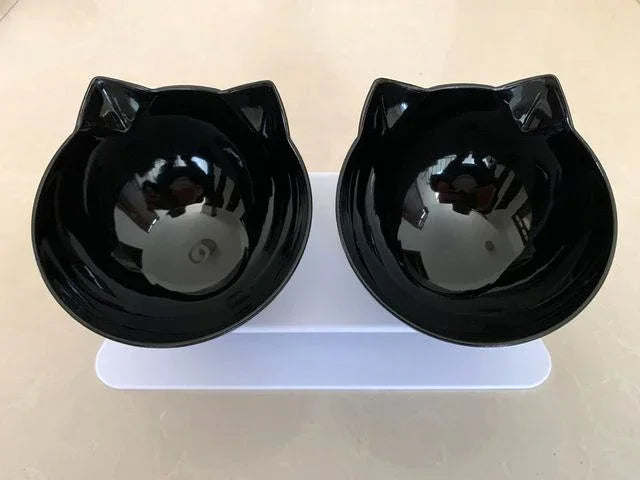 Cuenco doble antideslizante para perros y gatos, cuenco con soporte para alimentación de mascotas, cuenco de agua para gatos, cuencos para comida para mascotas, alimentador para perros, suministros de productos
