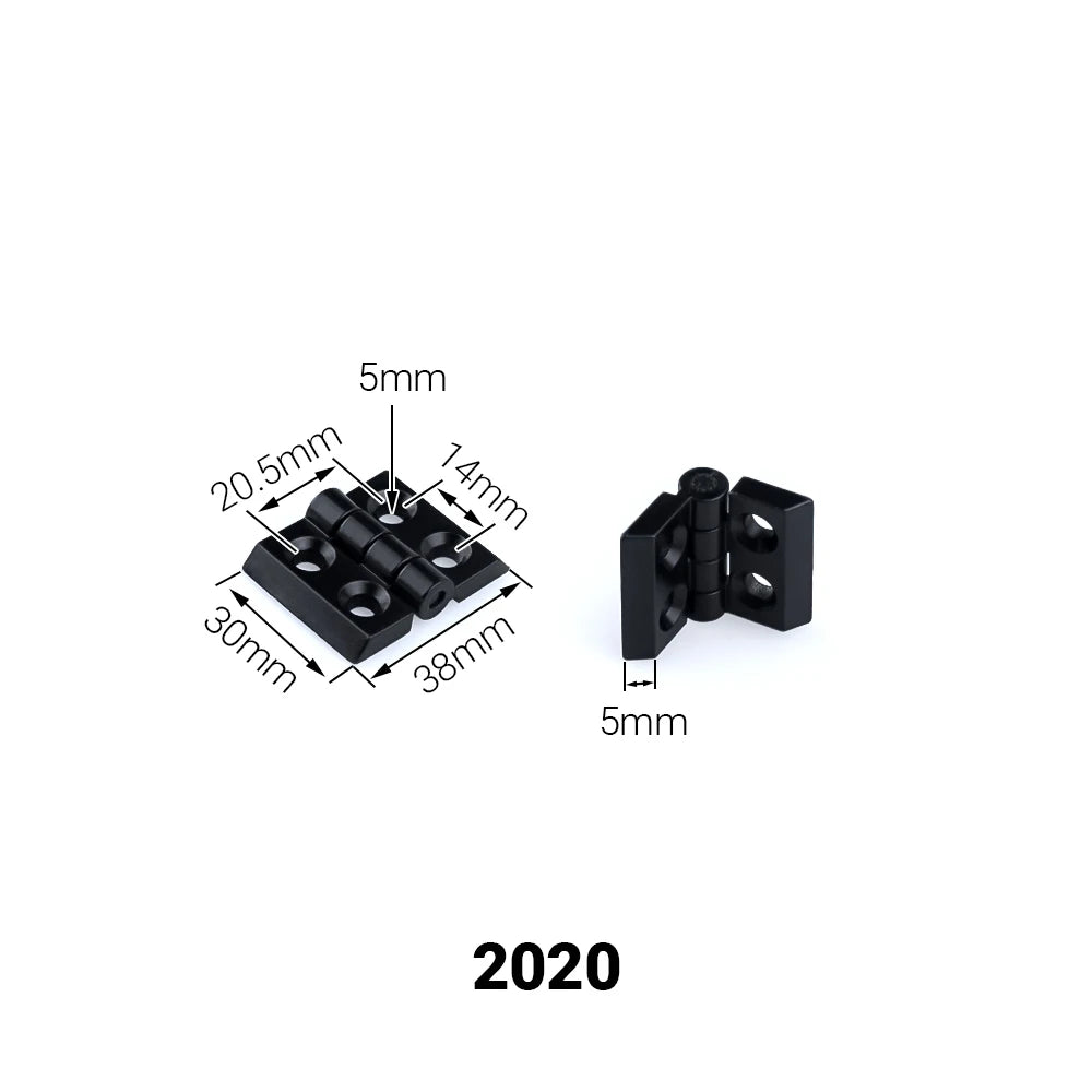 5/10 Uds 2020 3030 4040 4545 bisagras de aleación de Zinc accesorio de perfil de aluminio conector de bisagra de puerta para extrusión de perfil de aluminio