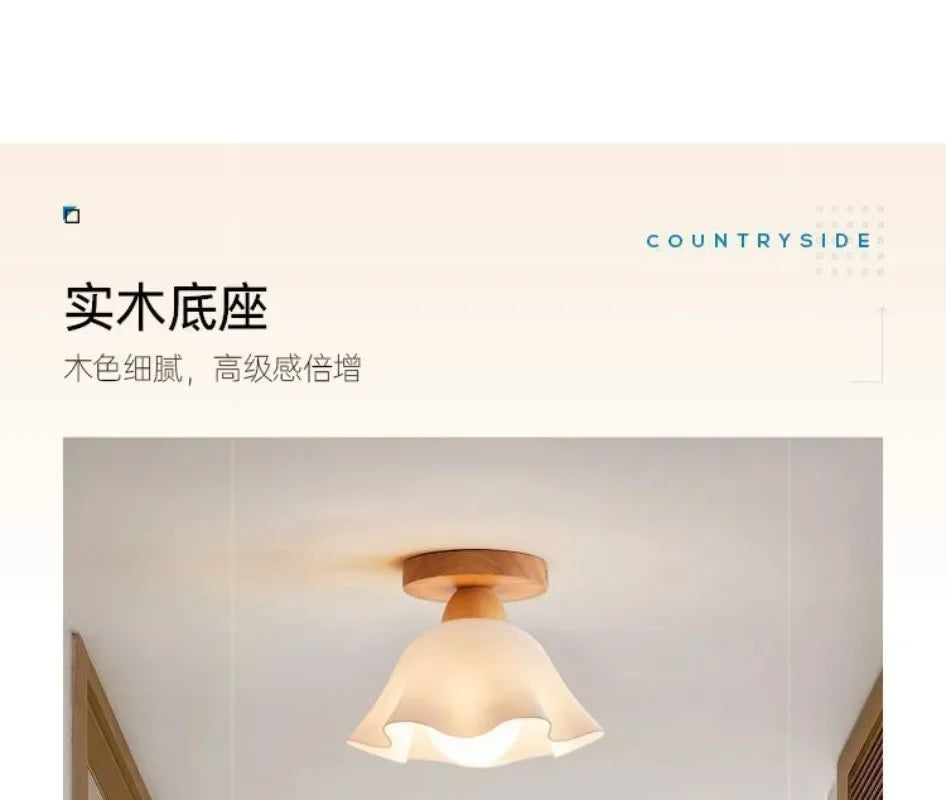 Lámpara de techo de troncos nórdica, porche, guardarropa, ventanal, salón, balcón, lámpara de madera japonesa, lámpara de entrada para pasillo