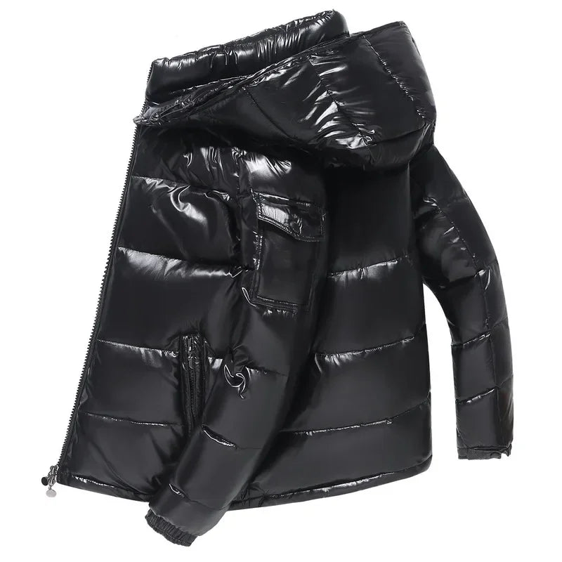 Chaqueta de plumón corta impermeable a la moda para hombre, Parka ligera de plumón de pato para esquí en nieve, Parka brillante de alta calidad, chaqueta de invierno para hombre