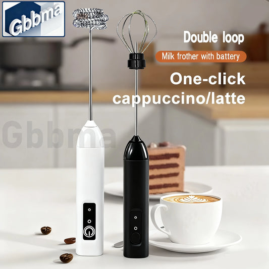 Batidora de Huevos Eléctrica Recargable GBBMA con Soporte, 3 Velocidades Ajustables, Batidora de Mano, Mezclador de Bebidas, Espumador de Leche para Café