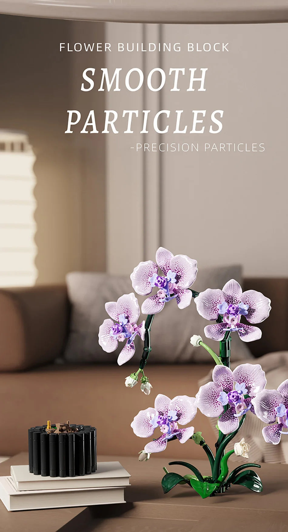 Orquídea creativa Cymbidium flores eternas planta en maceta bloques de construcción simulación Phalaenopsis DIY ladrillos juguetes regalo de San Valentín