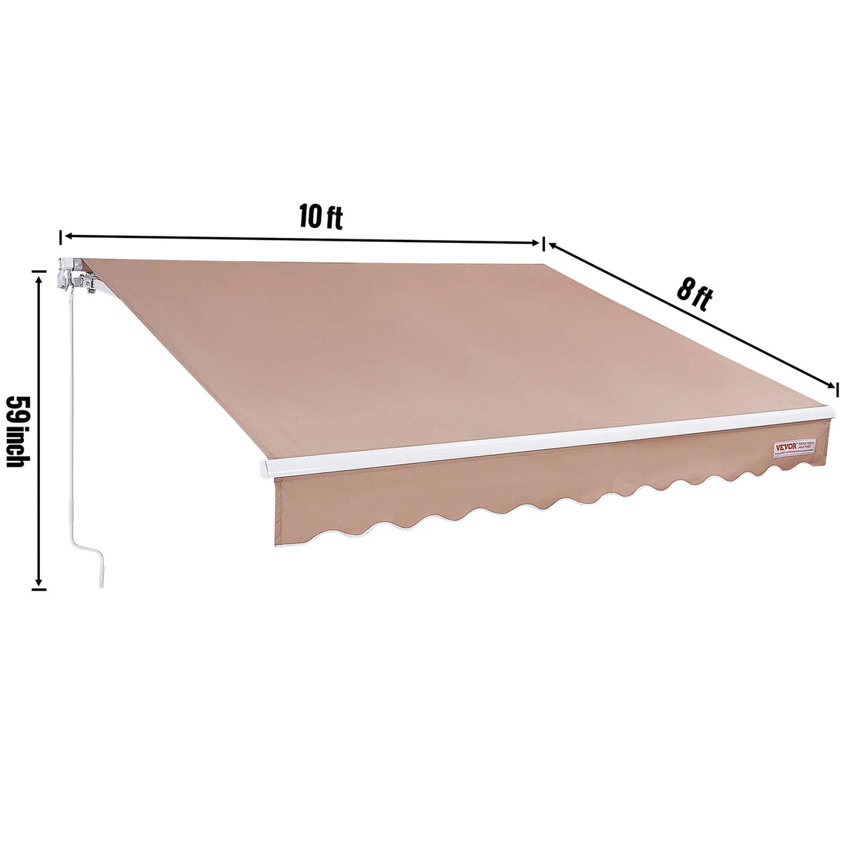 SucceBuy Toldo retráctil manual Toldo exterior Parasol retráctil Poliéster resistente al agua Puerta de patio Ventana para patio trasero