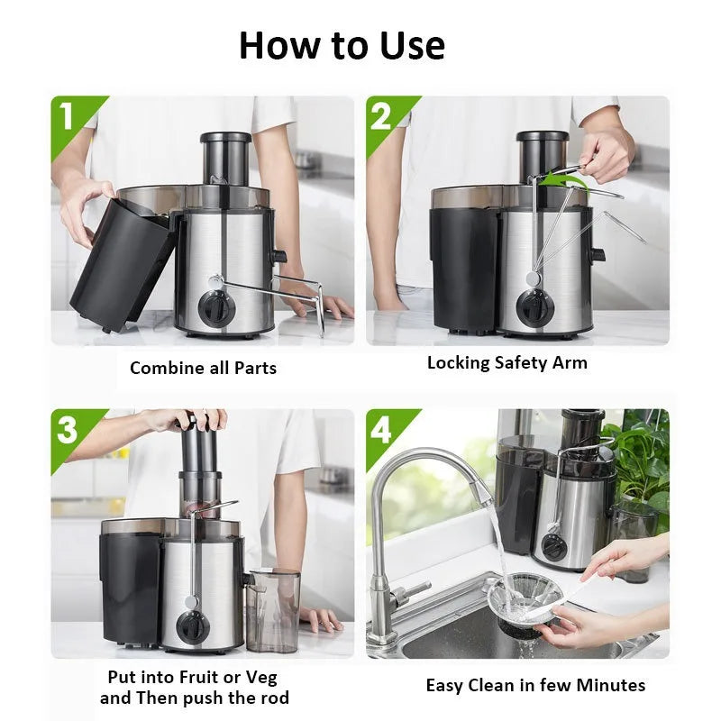 Extractor de jugo, máquinas exprimidoras profesionales, calibre de gran capacidad, separación de escoria, exprimidor eléctrico automático multifunción
