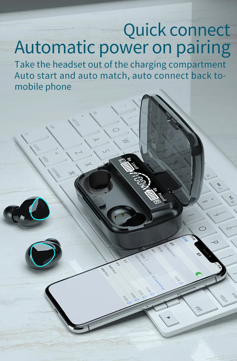 Nueva llegada M10 auriculares inalámbricos de alta calidad auriculares con sonido perfecto juego deportivo música BT auriculares con banco de energía