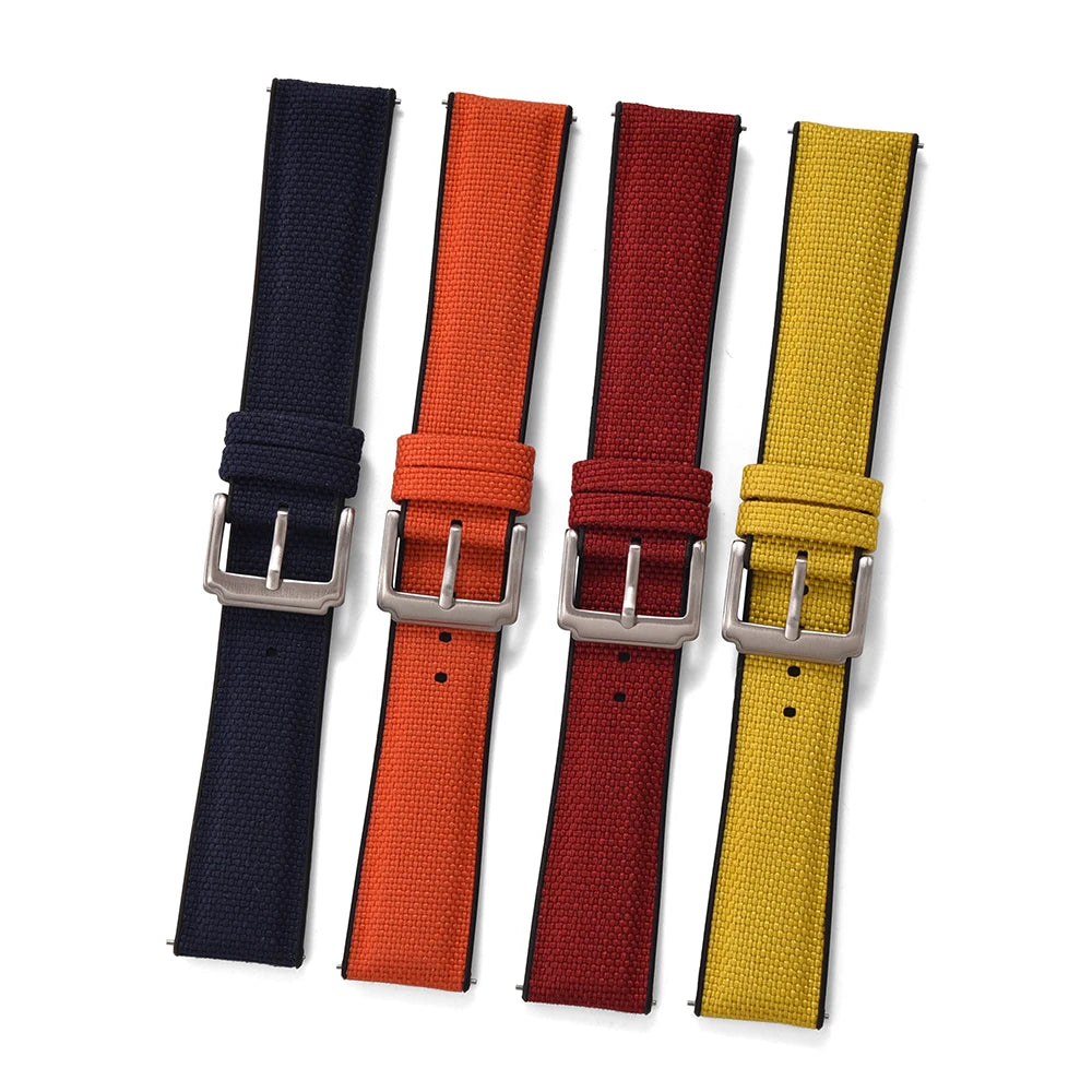 Correa de goma de lona de vela de 18, 19, 20, 21 y 22 mm, correa de nailon de liberación rápida, pulsera universal de silicona para Cartier, Seiko, Omega
