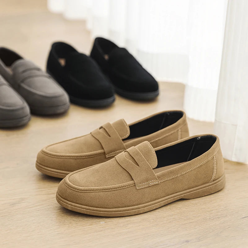 Gran oferta de mocasines sin cordones para hombre, ligeros, transpirables, cómodos, planos para exteriores, suela suave antideslizante, zapatos informales para caminar a diario