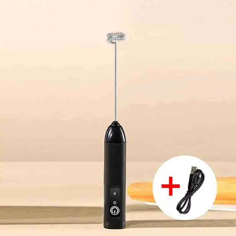 Batidora de Huevos Eléctrica Recargable GBBMA con Soporte, 3 Velocidades Ajustables, Batidora de Mano, Mezclador de Bebidas, Espumador de Leche para Café