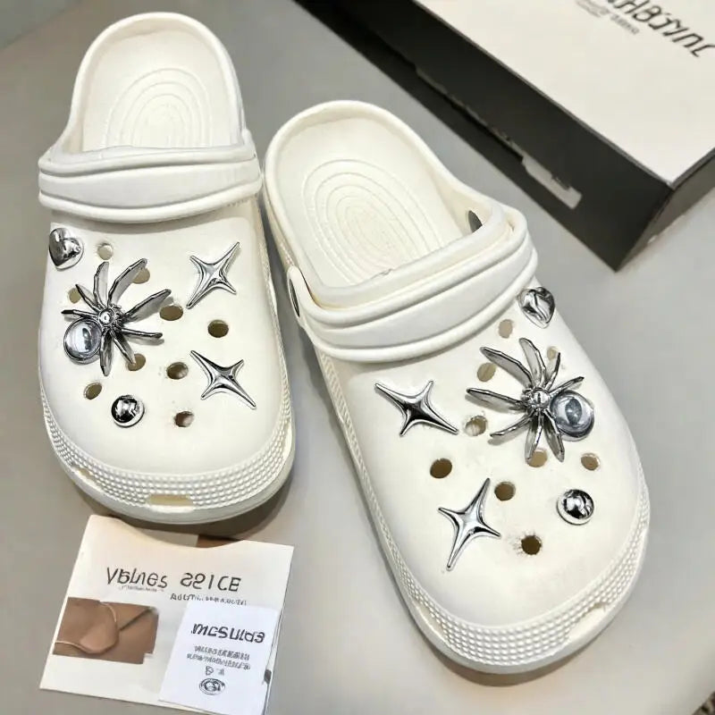 Set de Lujo de Dijes Metálicos Y2K de Mariposa para Zapatos, Accesorios Góticos de Araña para Sandalias y Zuecos, Decoraciones DIY para Zapatos, Colección Verano 2026