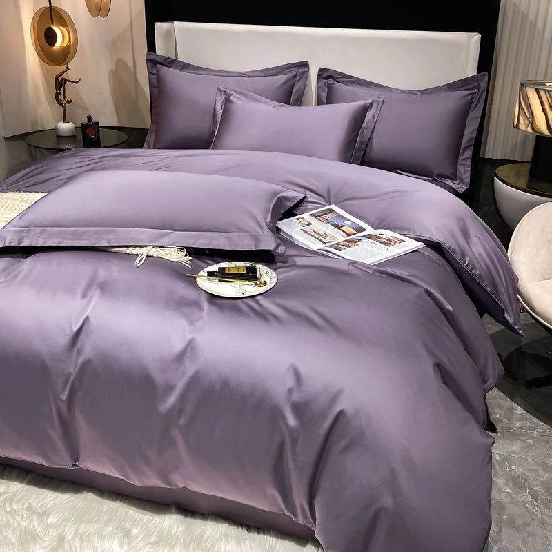 Juego de cama de lujo 100% algodón egipcio funda nórdica funda de almohada Ru Europa doble tamaño Queen King ropa de cama juegos de sábanas suaves