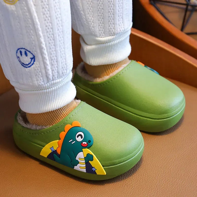 Zapatos de invierno para niños, zapatillas bonitas de dibujos animados, cálidas, impermeables, antideslizantes, para el hogar, para niña, niño, bebé, zapatos de algodón para padres e hijos