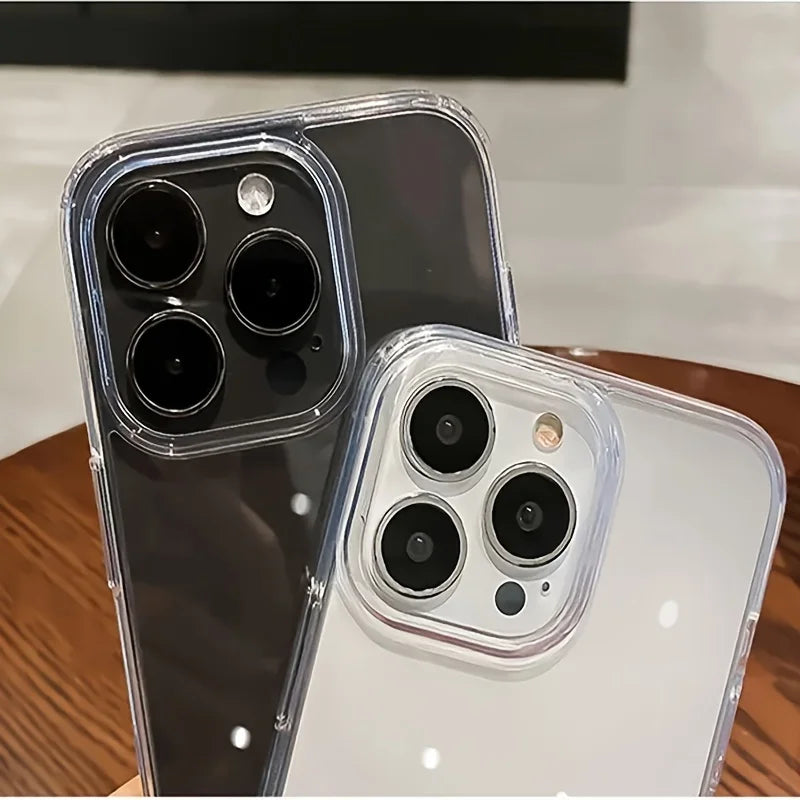 Funda de teléfono transparente de lujo para iPhone 17 Air 16 15 14 Plus 13 12 11 Pro Max a prueba de golpes HD cubierta trasera acrílica dura transparente
