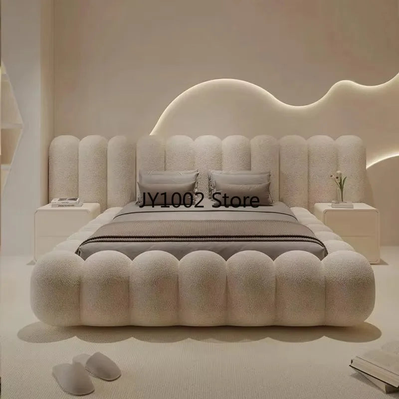 Muebles de Dormitorio Personalizados, Camas Tapizadas en Tela, Camas Modernas de Lujo, Camas King Size, Queen Size, Camas Dobles con Estructura de Madera