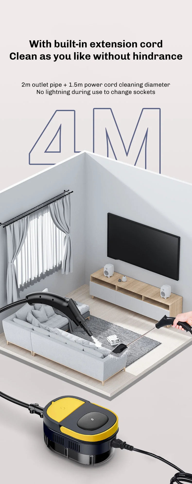 Limpiador a vapor de mano, máquina de limpieza de aire acondicionado de alta calidad, capó de cocina, electrodoméstico, herramientas limpiadoras de vidrio para coche, más limpieza