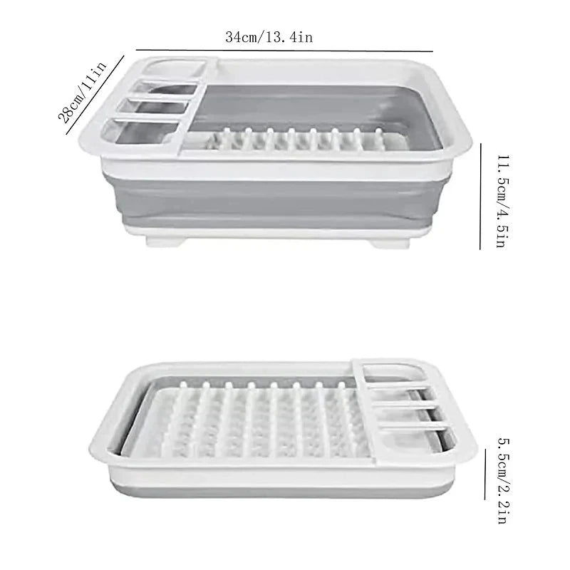Nuevo Estante plegable para platos de cocina, almacenamiento con fugas de agua, vajilla, cuenco, escurridor, bandeja, estante de secado para el hogar, plástico lavable