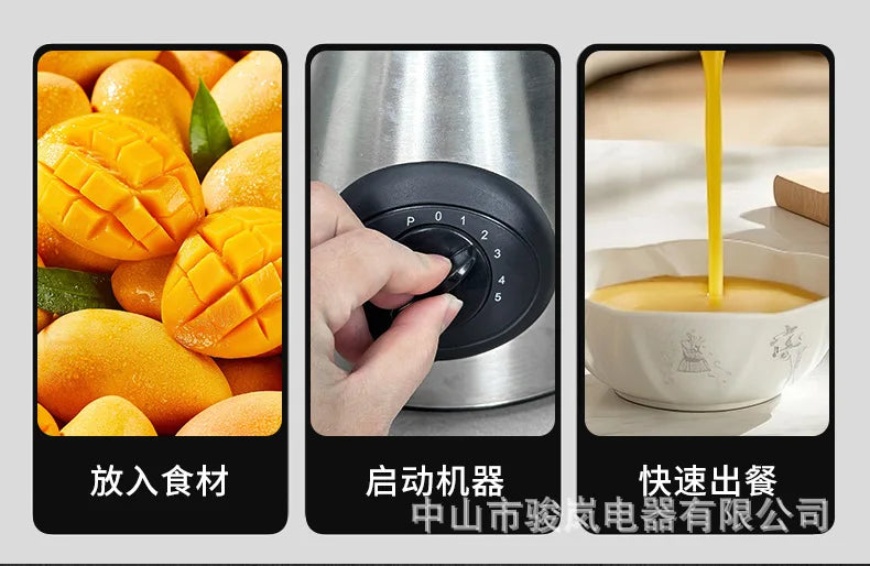 Licuadora Eléctrica Multifuncional, Exprimidor Doméstico, Mezclador de Alimentos, Molinillo de Granos de Café, Preparador de Smoothies, Electrodoméstico de Cocina