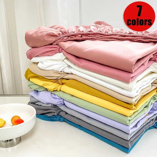 Sábana bajera cepillada de color sólido de primera calidad, tejido de satén ultrasuave para noches acogedoras: ropa de cama hipoalergénica y de fácil cuidado