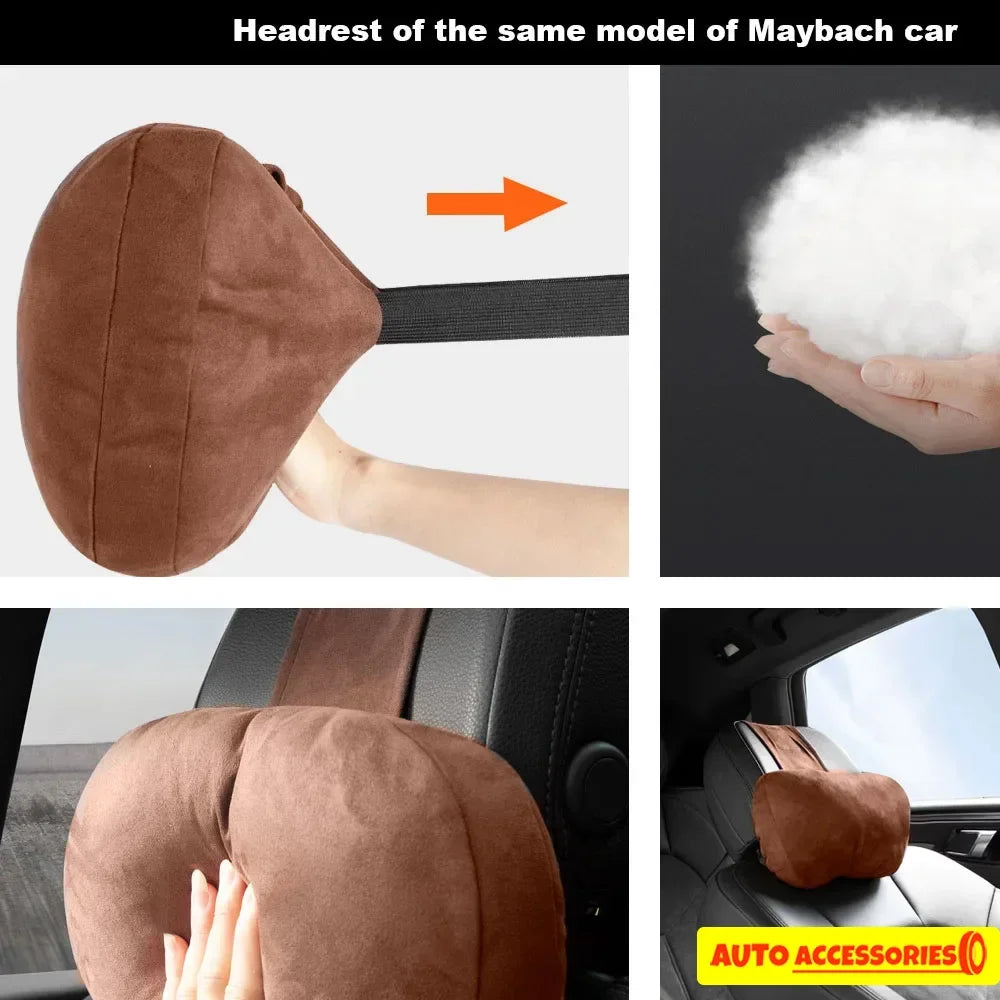 1/2 Uds reposacabezas de coche soporte para el cuello asiento/Clase de diseño Maybach suave Universal ajustable almohada de coche cojín de descanso para el cuello de alta calidad