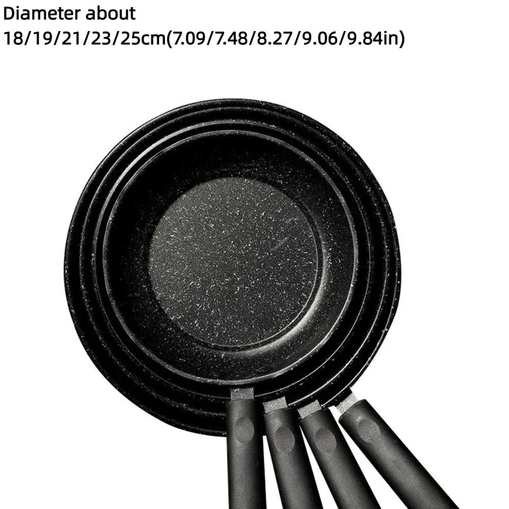 Sartén de piedra Maifan sin tapa de 18-25 cm, sartén antiadherente, utensilio de cocina grueso para cocinar carne, apto para cocinas de gas e inducción.