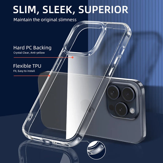 Funda Transparente 360 de Cuerpo Completo para iPhone 17, 17 Air, 17 Pro, 17 Pro Max, Carcasa Antigolpes Transparente, Protector de Teléfono Delgado y Resistente a Impactos