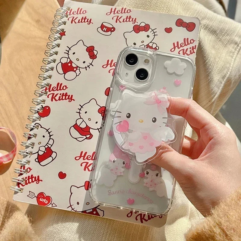 Sanrio Hello Kitty Melody Kuromi soporte magnético Magsafe funda de teléfono con carga inalámbrica para iPhone 16 15 14 13 12 11 Pro Max
