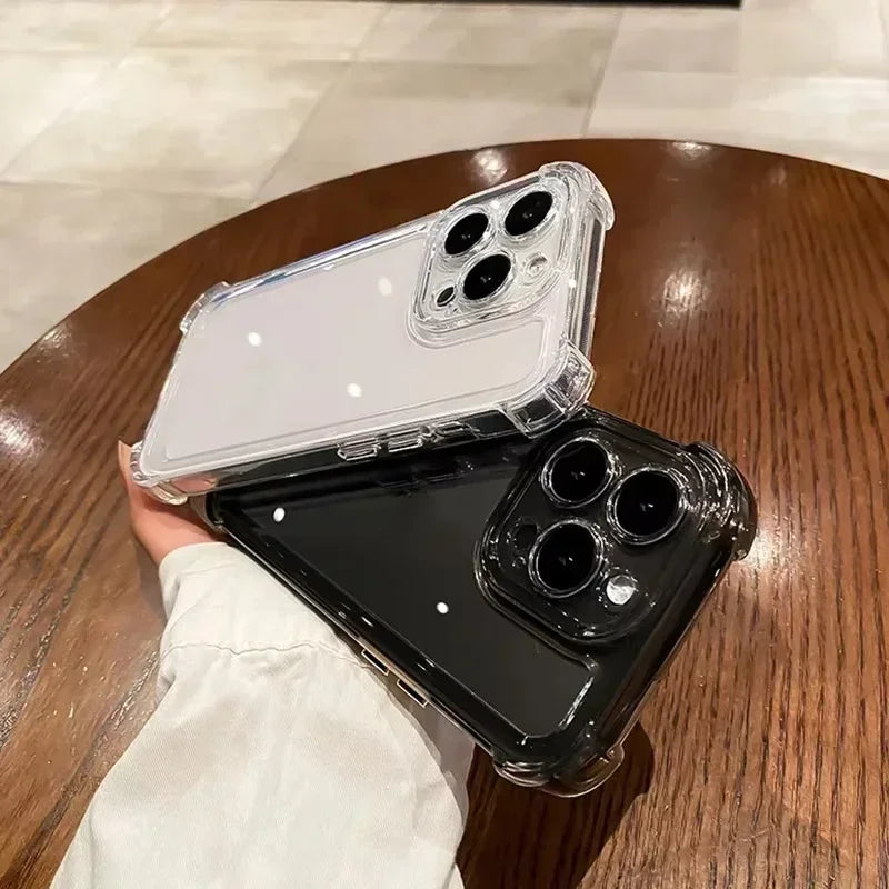 Funda de teléfono transparente a prueba de golpes de lujo para iPhone 17 Pro 16 15 14 13 12 11 17 Pro Max 17 Air Clear funda de parachoques suave