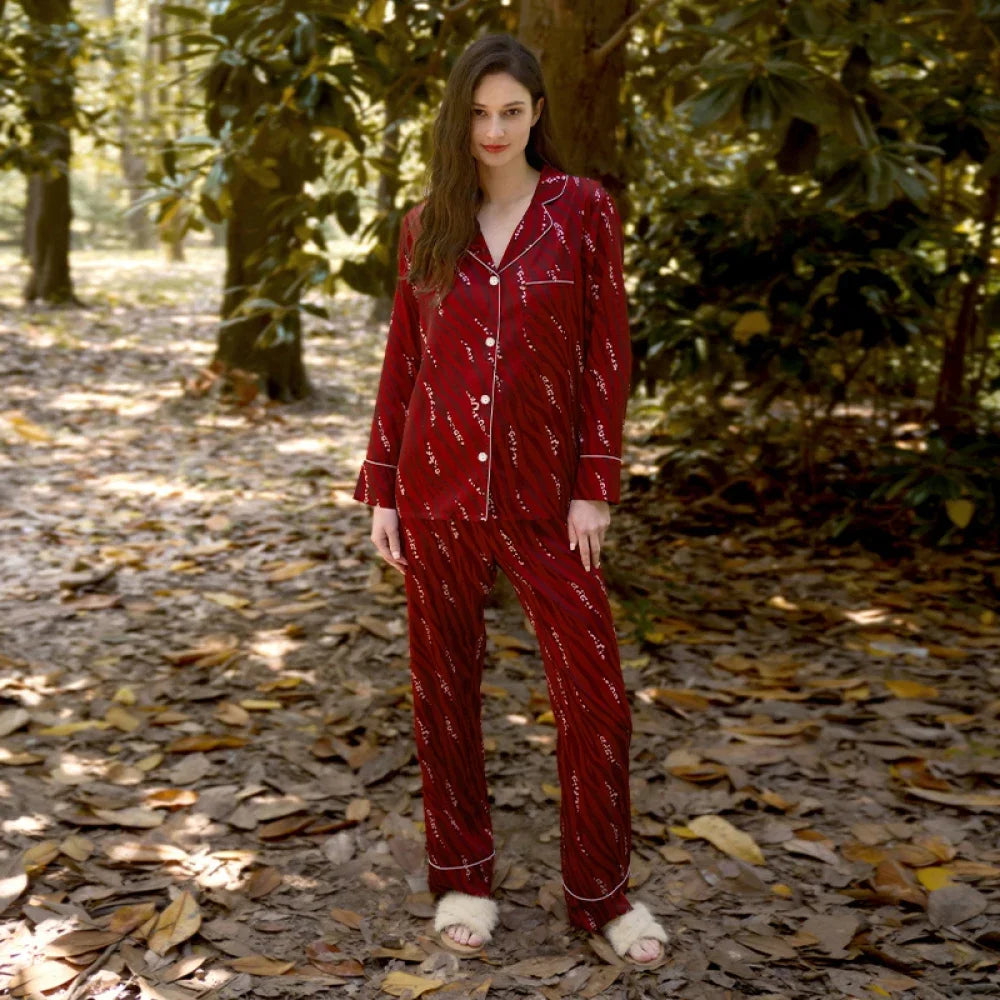 Ropa de dormir con estampado de estética para mujer, pijamas dulces Y2k, estilo europeo, elegante, con clase, a la moda, primavera y otoño