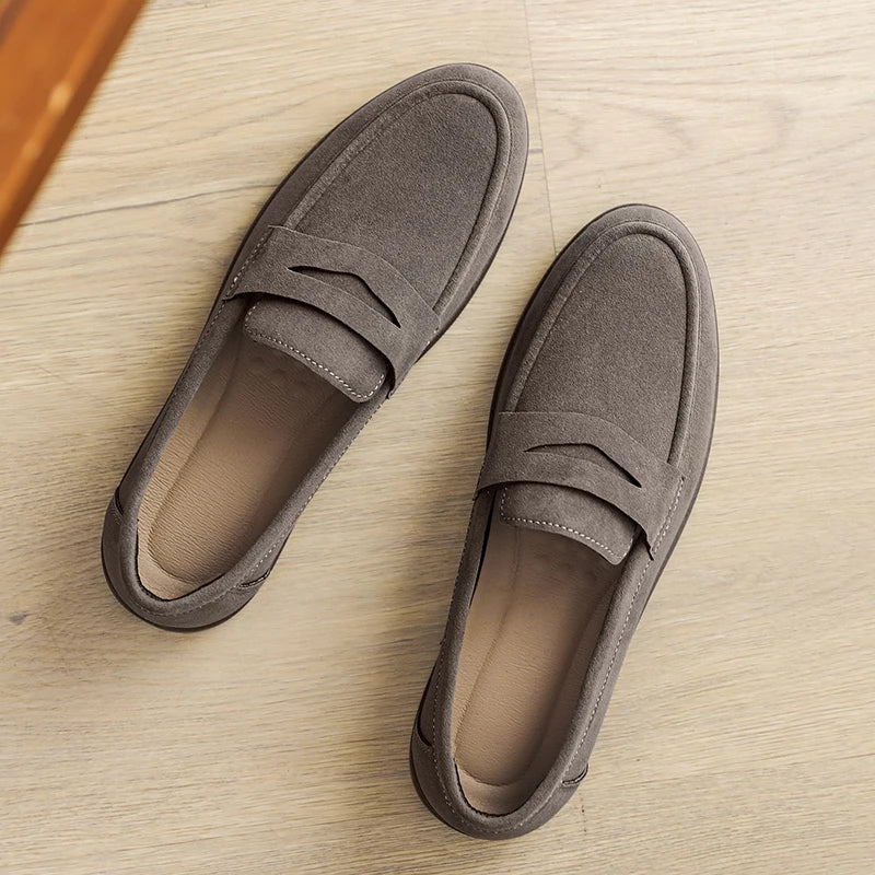 Gran oferta de mocasines sin cordones para hombre, ligeros, transpirables, cómodos, planos para exteriores, suela suave antideslizante, zapatos informales para caminar a diario
