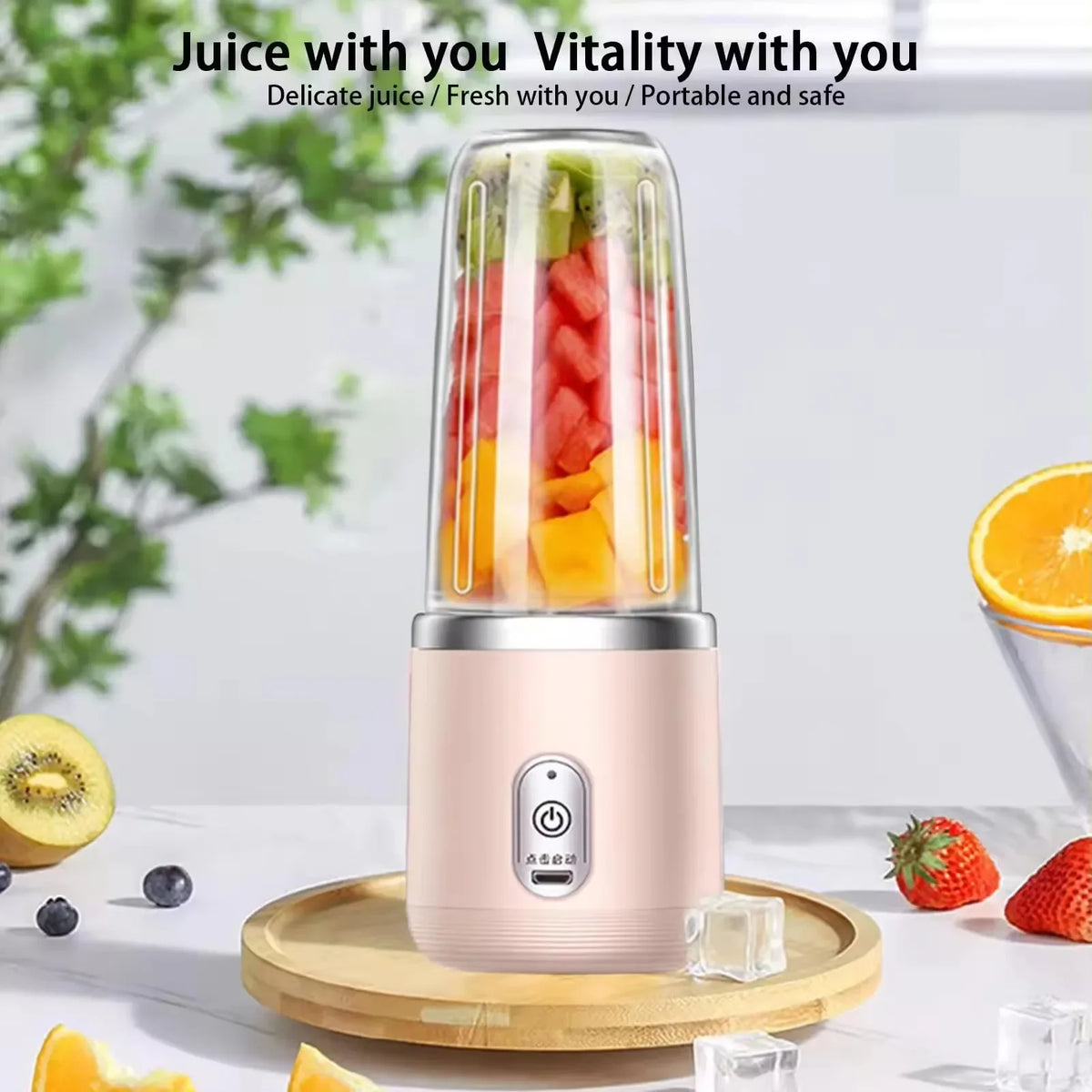 Exprimidor eléctrico portátil, Mini mezclador doméstico, mezclador multifuncional para triturar frutas y verduras, herramienta de jugo con carga USB