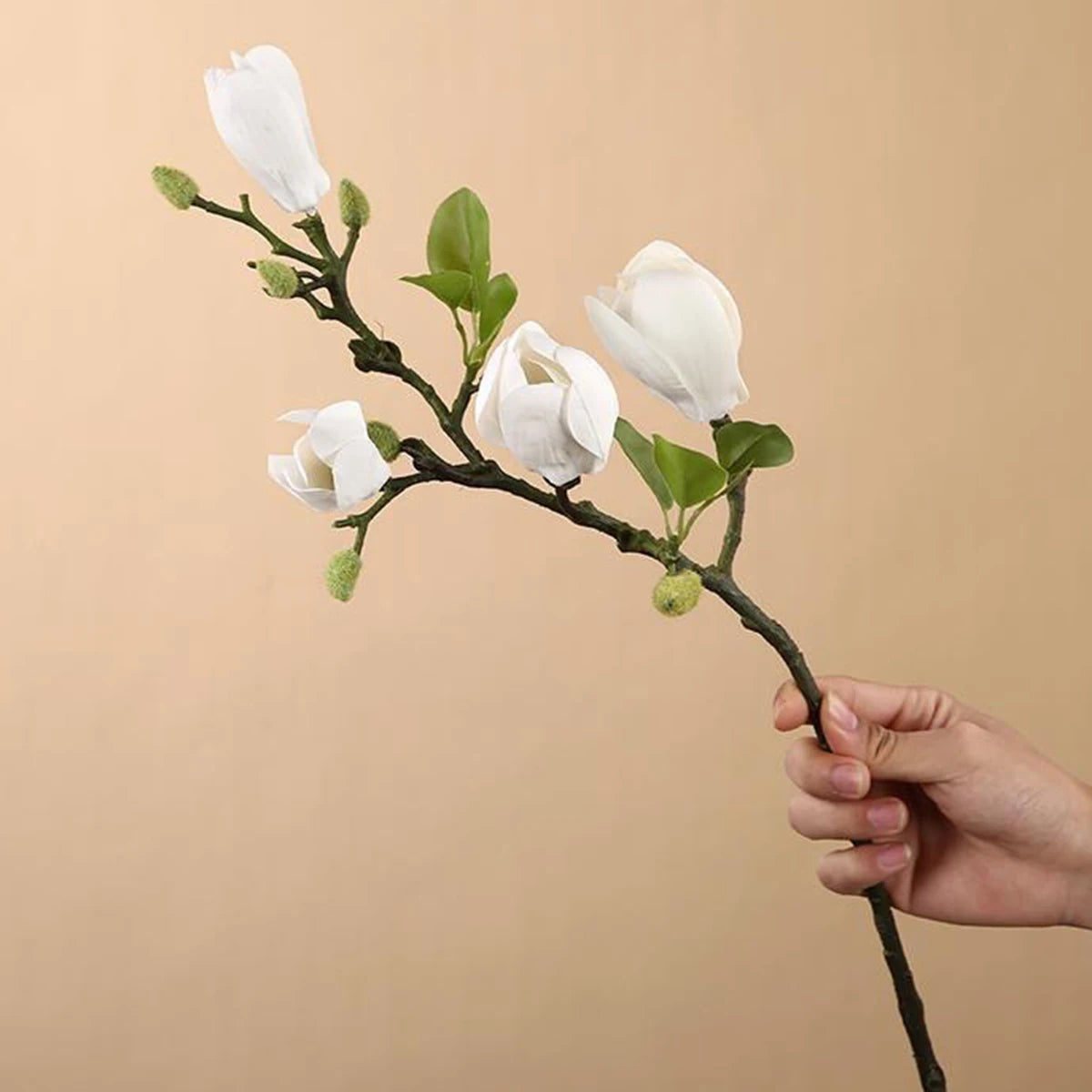 Ramo de Magnolia de seda de flores artificiales, accesorios para fotos Diy, ramo de novia para boda, mesa, florero para fiesta, decoración del jardín al aire libre para el hogar