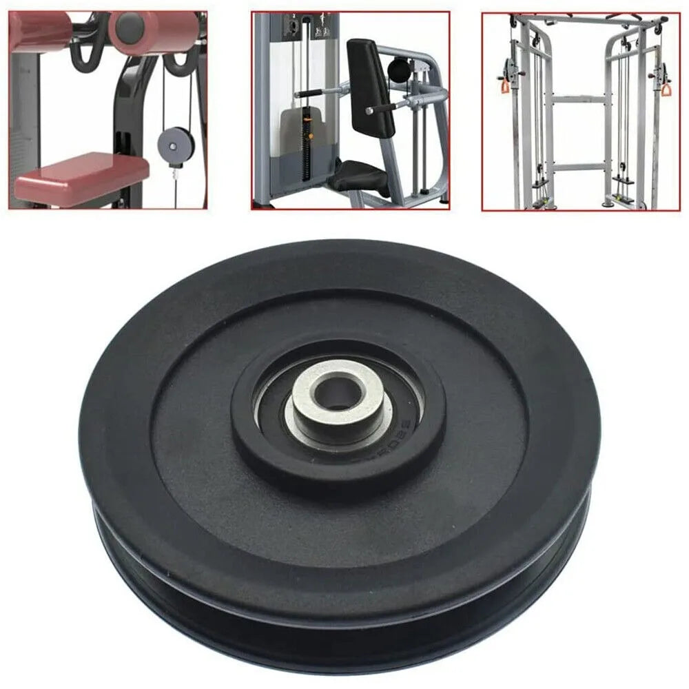 Piezas de equipo de Fitness, rueda de polea, Cable, pieza de máquina, polea de nailon negro, buena resistencia al desgaste, rodamiento de nailon ligero
