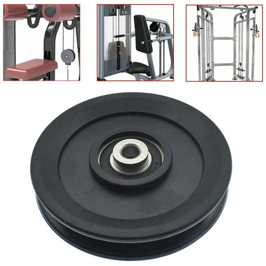 Piezas de equipo de Fitness, rueda de polea, Cable, pieza de máquina, polea de nailon negro, buena resistencia al desgaste, rodamiento de nailon ligero