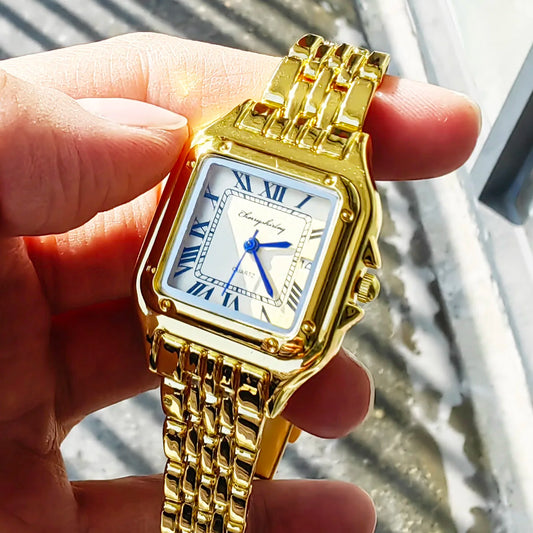 Nuevo reloj de moda para hombre, reloj cuadrado de diseño Simple para pareja, reloj de cuarzo, reloj de mujer de acero inoxidable a la moda