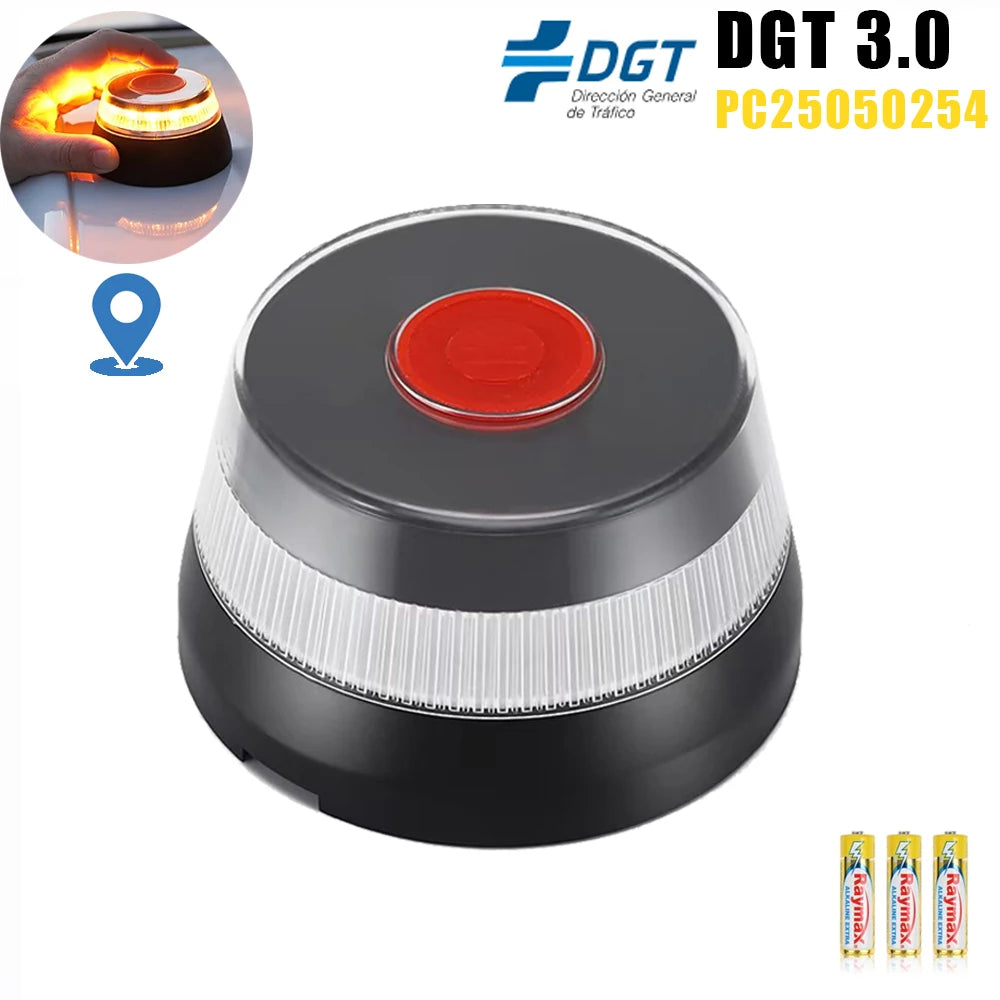 La Luz de Emergencia de Geolocalización V16 DGT 3.0 Está Conectada a La Luz de Emergencia del Vehículo Aprobada Por DGT [Tarjeta Sim  Paquete De Datos VáLidos Hasta 2038]