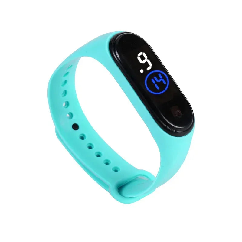 Reloj deportivo resistente al agua para niños, reloj Digital LED con pantalla táctil inteligente, correa de silicona de dos tonos, reloj para hombres y mujeres, reloj para estudiantes