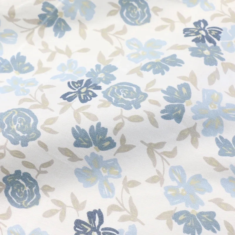 235x50cm tela azul gris rosa raya floral estampado de hojas funda nórdica juego de cuatro piezas tela de cama