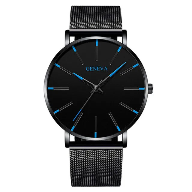 Reloj de pulsera de cuarzo para hombre minimalista ultrafina