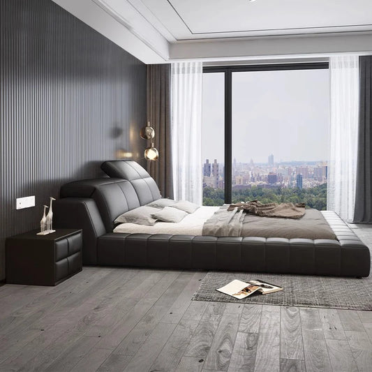 Tatami italiano de cuero Artificial de 180x200cm, cabecero alto, muebles de cama doble de lujo, juegos de cama con marco queen, muebles completos