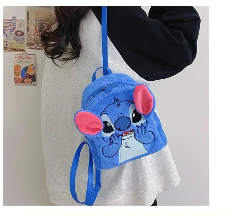 Mochila de Peluche Stitch 2026, Mochila Escolar Japonesa Azul con Diseño Divertido de Stitch, Mochila de Gran Capacidad para Estudiantes, Bolsa de Jardín de Infancia, Regalo para Niños