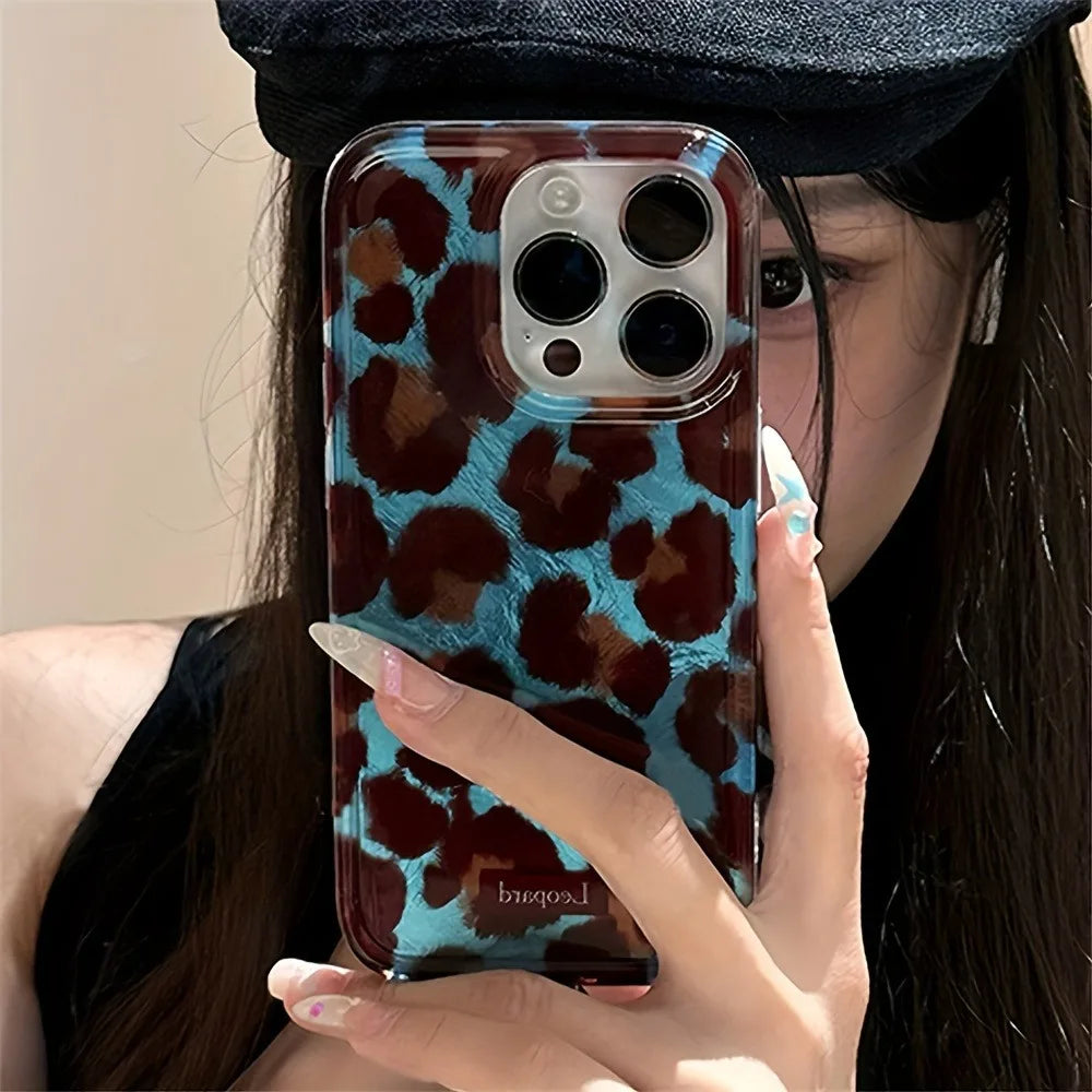 Funda de teléfono suave con estampado de leopardo y manchas de moda Simple para iPhone 17 fundas iPhone 16 Pro Max 15 14 13 12 11 XS X XR 7 8 Plus