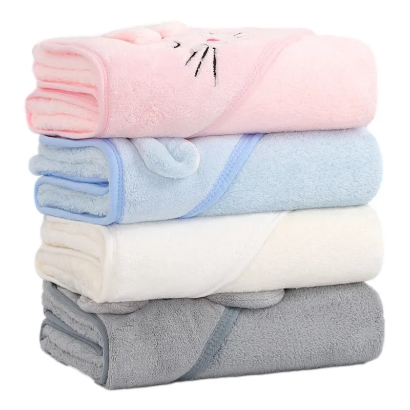 Toallas de Baño para Bebés con Diseño de Animales de Dibujos Animados, Toalla con Capucha Suave para Recién Nacidos, Bata de Baño para Niños Pequeños, Envoltura Cálida para Dormir para Niños y Niñas