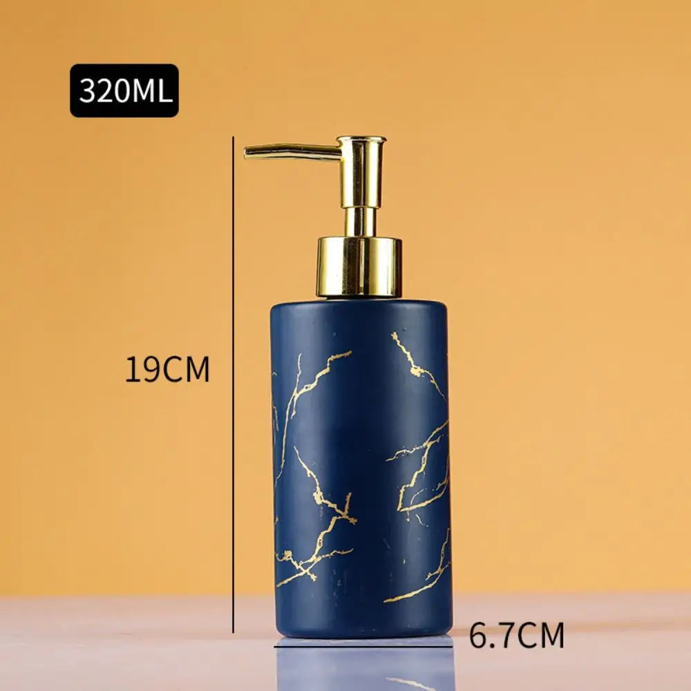 Botella de emulsión de vidrio de 350ML, botellas de loción de baño rellenables de cerámica, accesorios de baño, botella de champú, botella desinfectante de manos