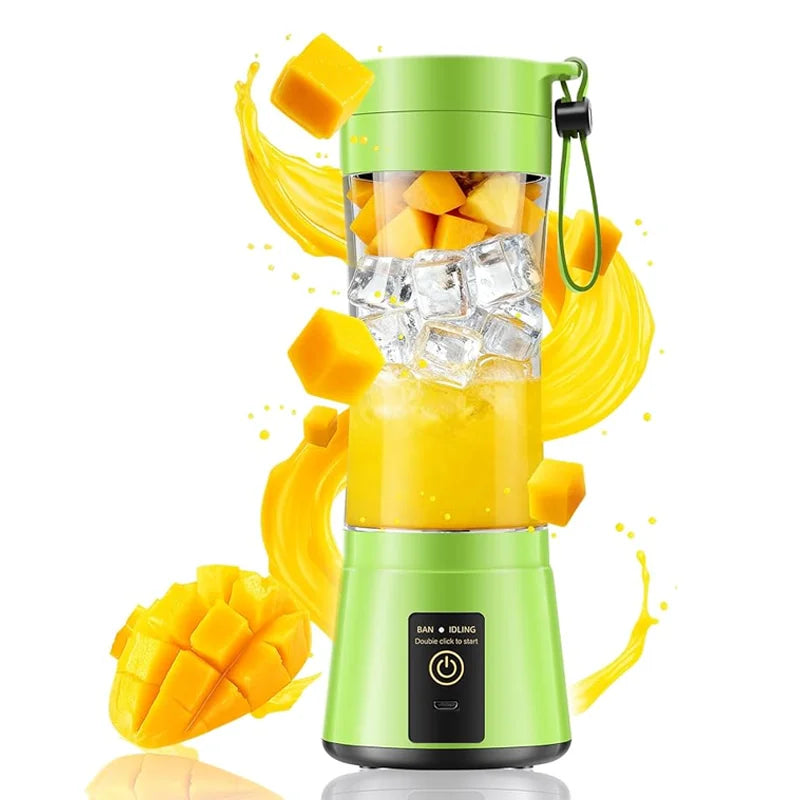 Licuadora de Jugos Doméstica de 380ml, Mini Licuadora Eléctrica Recargable por USB, Mezcladora de Batidos, Licuadora Portátil para Picnic al Aire Libre