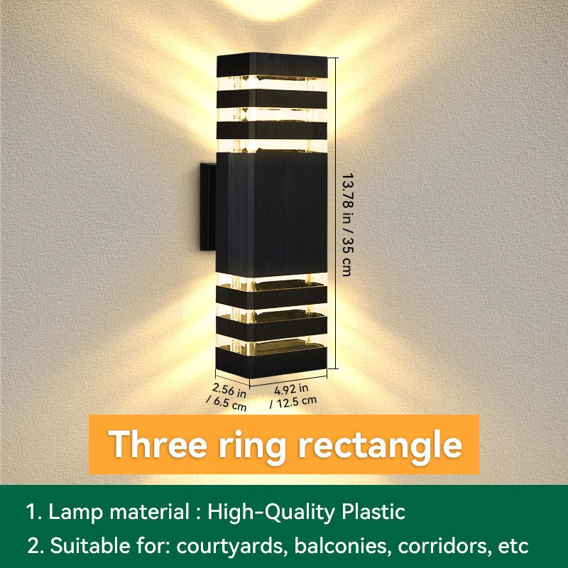 Candelabros de iluminación LED de pared, lámpara impermeable, arandela de pared externa para porche, calle, jardín, decoración del hogar, Bombilla E27
