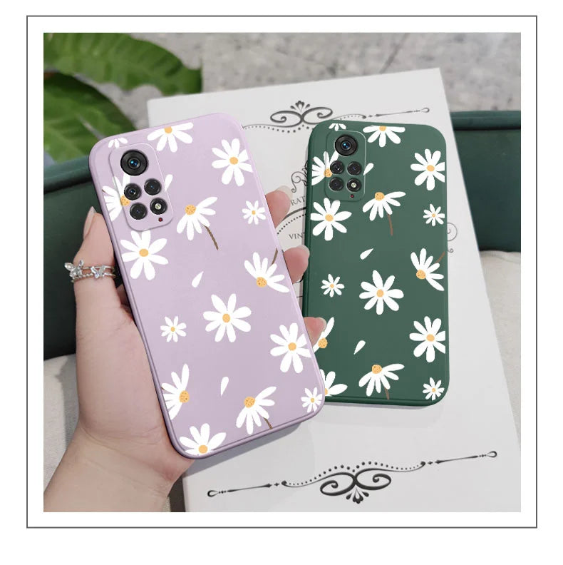 Funda de teléfono con diseño de margaritas para Xiaomi Redmi Note 14 13 12 12S 11 11S 10 10A 10T 10S 9T 9 8 7 Pro Plus 10C 4G 5G