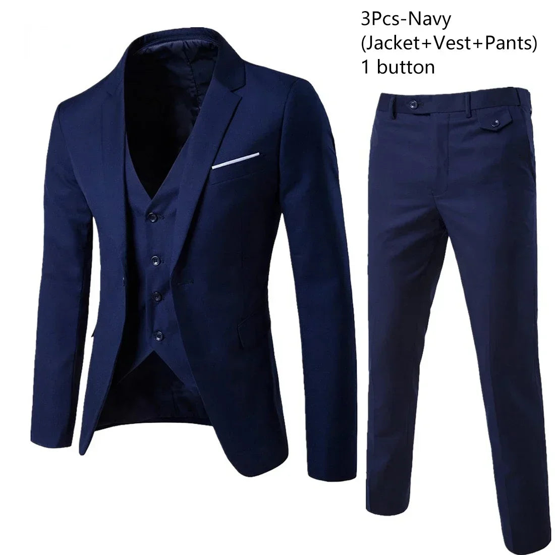 Trajes para hombre, conjunto de 3 piezas, moda elegante para boda, chaquetas completas clásicas, chaleco, pantalones, Blazers, traje Formal 2025